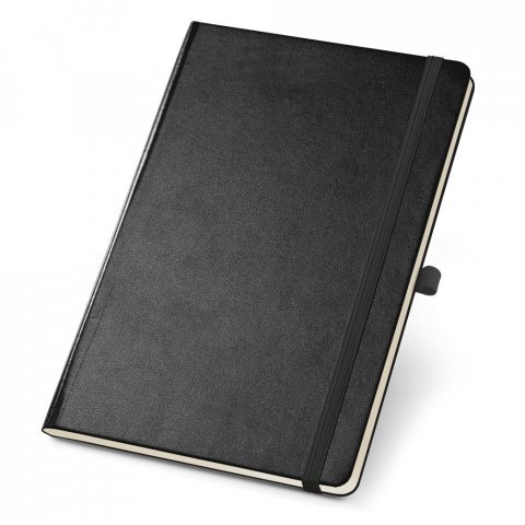 CHAMBERI A5. Caderno A5 de capa dura com p&aacute;ginas lisas - Preto