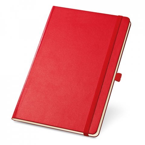 CHAMBERI A5. Caderno A5 de capa dura com p&aacute;ginas lisas - Vermelho