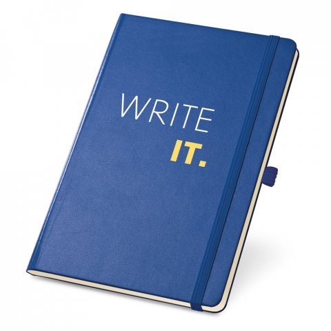 CHAMBERI A5. Caderno A5 de capa dura com p&aacute;ginas lisas - Azul royal
