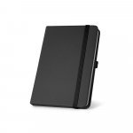ATWOOD A5. Caderno A5 de capa dura em c.sint&eacute;tico, com p&aacute;ginas lisas - Preto