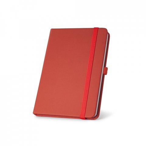 ATWOOD A5. Caderno A5 de capa dura em c.sint&eacute;tico, com p&aacute;ginas lisas - Vermelho
