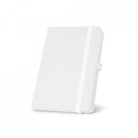 ATWOOD A5. Caderno A5 de capa dura em c.sint&eacute;tico, com p&aacute;ginas lisas - Branco