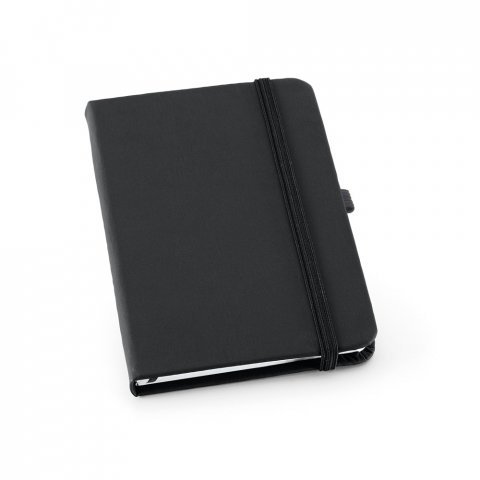 ATWOOD A6. Caderno A6 de capa dura em c.sint&eacute;tico, com p&aacute;ginas lisas - Preto