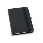 ATWOOD A6. Caderno A6 de capa dura em c.sint&eacute;tico, com p&aacute;ginas lisas - Preto