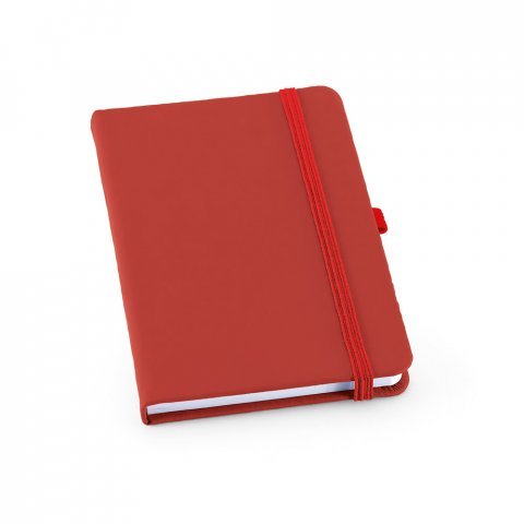 ATWOOD A6. Caderno A6 de capa dura em c.sint&eacute;tico, com p&aacute;ginas lisas - Vermelho