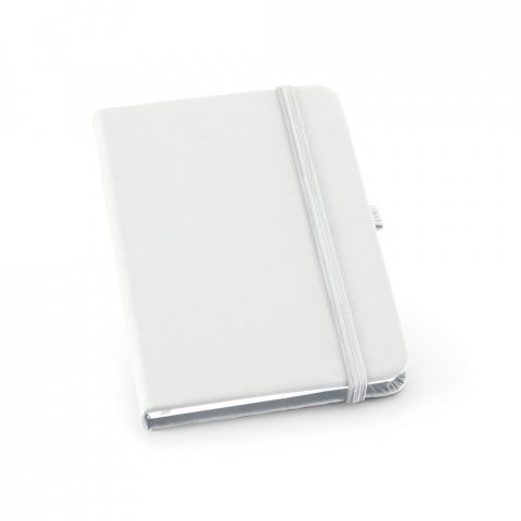 ATWOOD A6. Caderno A6 de capa dura em c.sint&eacute;tico, com p&aacute;ginas lisas - Branco