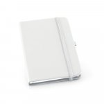 ATWOOD A6. Caderno A6 de capa dura em c.sint&eacute;tico, com p&aacute;ginas lisas - Branco