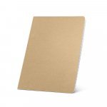 ECOWN. Caderno A5 de capa flex&iacute;vel em cart&atilde;o kraft 100% reciclado, com p&aacute;ginas pautadas recicladas - Natural
