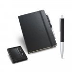 GULLAR. Kit de caderno A5 e caneta esferogr&aacute;fica em cart&atilde;o e alum&iacute;nio