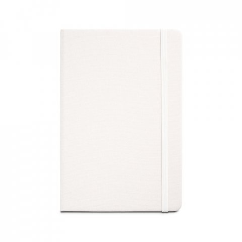 MONDRIAN. Caderno A5 de capa dura em poli&eacute;ster 100% reciclado, com tratamento antibacteriano e p&aacute;ginas pautadas - Cinza claro