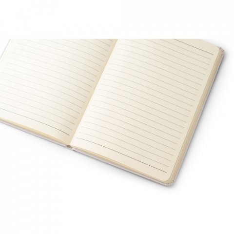 MONDRIAN. Caderno A5 de capa dura em poli&eacute;ster 100% reciclado, com tratamento antibacteriano e p&aacute;ginas pautadas - Cinza claro