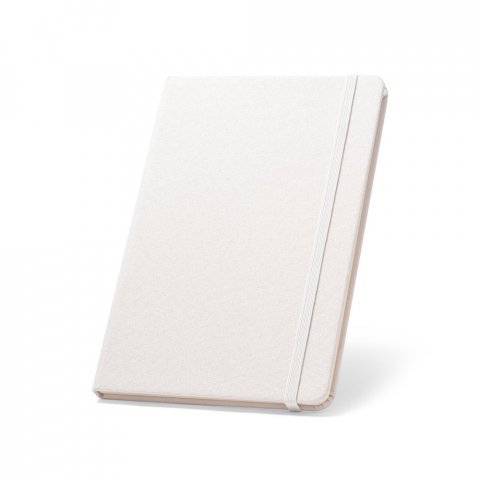 MONDRIAN. Caderno A5 de capa dura em poli&eacute;ster 100% reciclado, com tratamento antibacteriano e p&aacute;ginas pautadas - Cinza claro