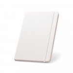 MONDRIAN. Caderno A5 de capa dura em poli&eacute;ster 100% reciclado, com tratamento antibacteriano e p&aacute;ginas pautadas - Cinza claro