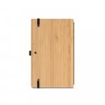 BUARQUE A5. Caderno A5 de capa e contracapa em placa de bambu e lombada em PET 100% reciclado, com p&aacute;ginas pautadas recicladas - Preto