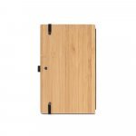 BUARQUE POCKET. Caderno de bolso com capa e contracapa em placa de bambu e lombada em poli&eacute;ster 100% reciclado, com p&aacute;ginas lisas recicladas - Preto