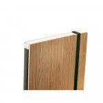 BUARQUE POCKET. Caderno de bolso com capa e contracapa em placa de bambu e lombada em poli&eacute;ster 100% reciclado, com p&aacute;ginas lisas recicladas - Preto