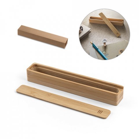BAMBOX. Estojo em bambu natural para 1 caneta esferogr&aacute;fica