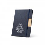 M&Aacute;RQUEZ. Caderno A5 de capa dura em tecido PET 100% reciclado, com p&aacute;ginas pautadas recicladas - Azul marinho