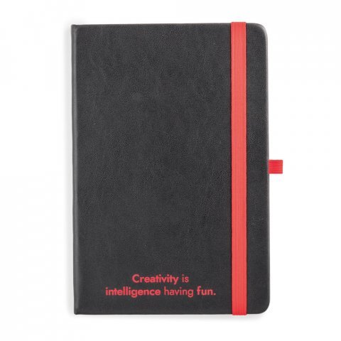 ROTH. Caderno A5 de capa dura em PU, com p&aacute;ginas pautadas - Vermelho