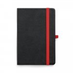 ROTH. Caderno A5 de capa dura em PU, com p&aacute;ginas pautadas - Vermelho