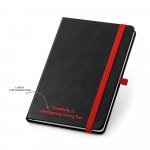 ROTH. Caderno A5 de capa dura em PU, com p&aacute;ginas pautadas - Vermelho