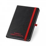 ROTH. Caderno A5 de capa dura em PU, com p&aacute;ginas pautadas - Vermelho