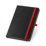 ROTH. Caderno A5 de capa dura em PU, com p&aacute;ginas pautadas - Vermelho