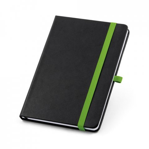 ROTH. Caderno A5 de capa dura em PU, com p&aacute;ginas pautadas - Verde claro