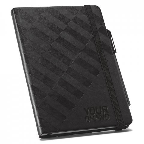 GEOMETRIC NOTEBOOK. Caderno GEOMETRIC A5 em C.sint&eacute;tico - Preto