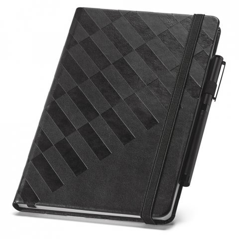 GEOMETRIC NOTEBOOK. Caderno GEOMETRIC A5 em C.sint&eacute;tico - Preto