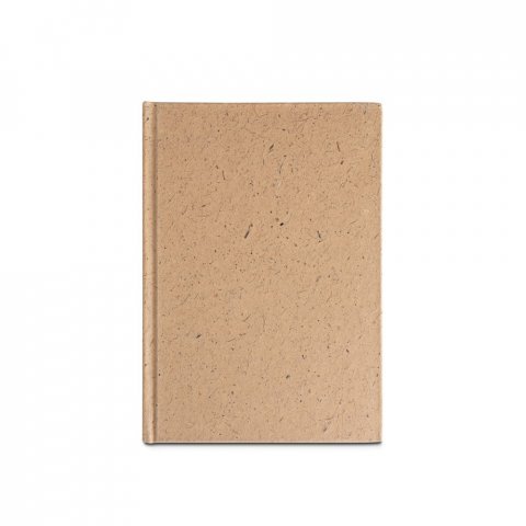COCOPAD. Caderno A5 em casca de coco (60%) e trapos de algod&atilde;o (40%), com 160 p&aacute;ginas pautadas recicldas - Marron claro