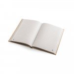 COCOPAD. Caderno A5 em casca de coco (60%) e trapos de algod&atilde;o (40%), com 160 p&aacute;ginas pautadas recicldas - Marron claro