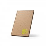 COCOPAD. Caderno A5 em casca de coco (60%) e trapos de algod&atilde;o (40%), com 160 p&aacute;ginas pautadas recicldas - Marron claro