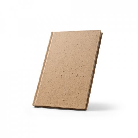COCOPAD. Caderno A5 em casca de coco (60%) e trapos de algod&atilde;o (40%), com 160 p&aacute;ginas pautadas recicldas - Marron claro