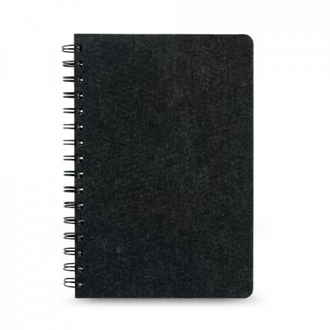 MISHIMA. Caderno A5 de capa semi-r&iacute;gida em feltro 100% reciclado, com p&aacute;ginas pautadas - Cinza escuro