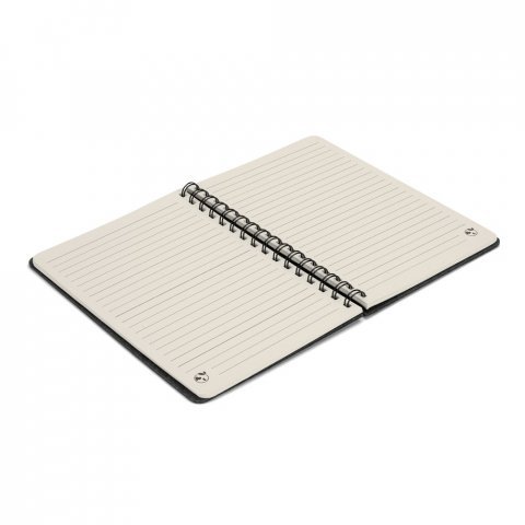 MISHIMA. Caderno A5 de capa semi-r&iacute;gida em feltro 100% reciclado, com p&aacute;ginas pautadas - Cinza escuro