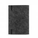 BALDWIN. Caderno A5 com capa em feltro 100% reciclado, com p&aacute;ginas pautadas recicladas - Cinza escuro