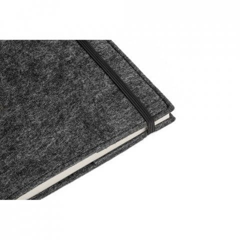 BALDWIN. Caderno A5 com capa em feltro 100% reciclado, com p&aacute;ginas pautadas recicladas - Cinza escuro