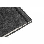 BALDWIN. Caderno A5 com capa em feltro 100% reciclado, com p&aacute;ginas pautadas recicladas - Cinza escuro