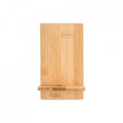GALEN. Suporte para celular em bambu, desmont&aacute;vel em duas partes - Natural