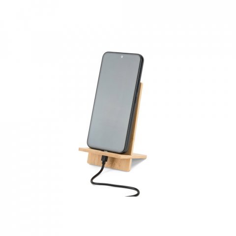 GALEN. Suporte para celular em bambu, desmont&aacute;vel em duas partes - Natural