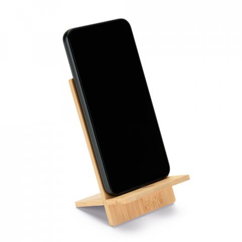 GALEN. Suporte para celular em bambu, desmont&aacute;vel em duas partes - Natural