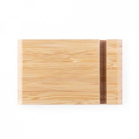 HABER. Suporte para celular com duas canaletas de tamanhos diferentes, em bambu - Natural