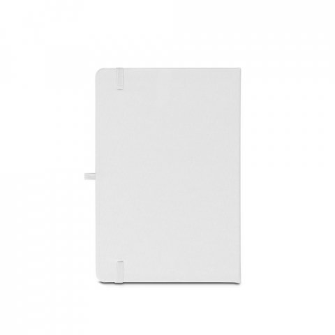 ANNE SUB. Caderno A5 de capa dura em poli&eacute;ster 100% reciclado 300D ideal para personaliza&ccedil;&atilde;o em sublima&ccedil;&atilde;o - Branco