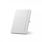 ANNE SUB. Caderno A5 de capa dura em poli&eacute;ster 100% reciclado 300D ideal para personaliza&ccedil;&atilde;o em sublima&ccedil;&atilde;o - Branco