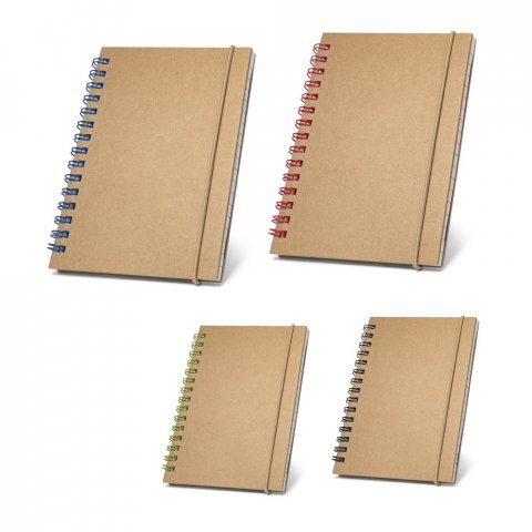 MARLOWE. Caderno de bolso espiral de capa dura em cart&atilde;o, com p&aacute;ginas pautadas recicladas