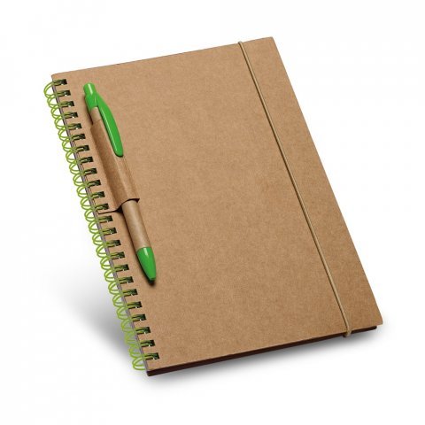 GARDEN. Caderno B6 de capa dura em cart&atilde;o, com p&aacute;ginas pautadas recicladas - Verde claro