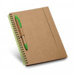 GARDEN. Caderno B6 de capa dura em cart&atilde;o, com p&aacute;ginas pautadas recicladas - Verde claro