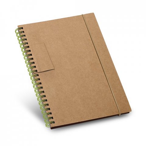 GARDEN. Caderno B6 de capa dura em cart&atilde;o, com p&aacute;ginas pautadas recicladas - Verde claro