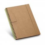 GARDEN. Caderno B6 de capa dura em cart&atilde;o, com p&aacute;ginas pautadas recicladas - Verde claro